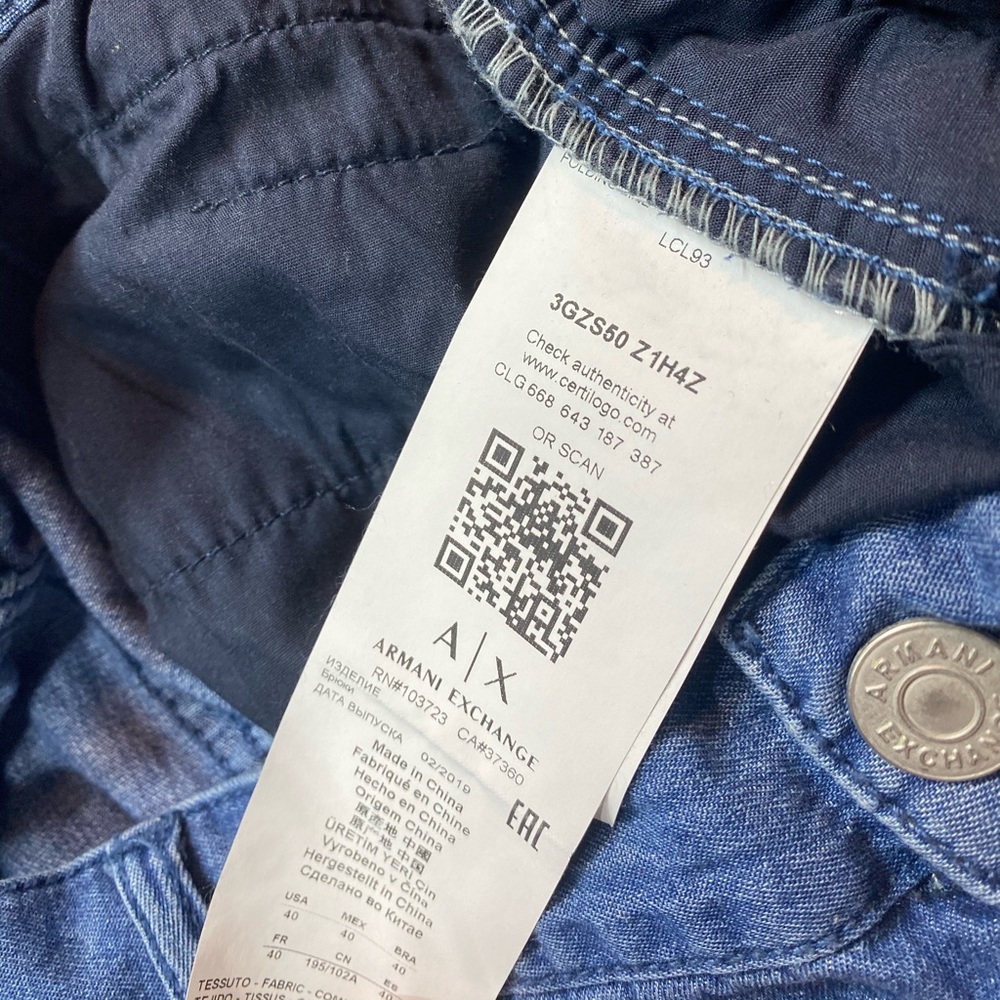 A/X Armani Exchange denim shorts Size 40 - Picture 3 of 11
